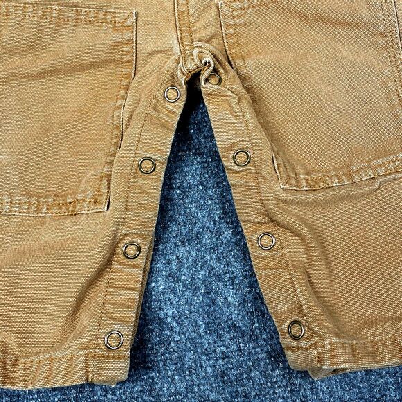 Carhartt Canvas Bib Overalls Infant Sz 9 Mos 9M Brown Double  Knee Kids Work - Picture 5 of 12